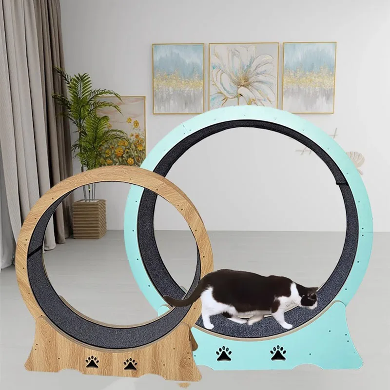 Wooden cat gym Treadmill training behavior aids game toys indoor climbing game stand pet products cat scratching platform