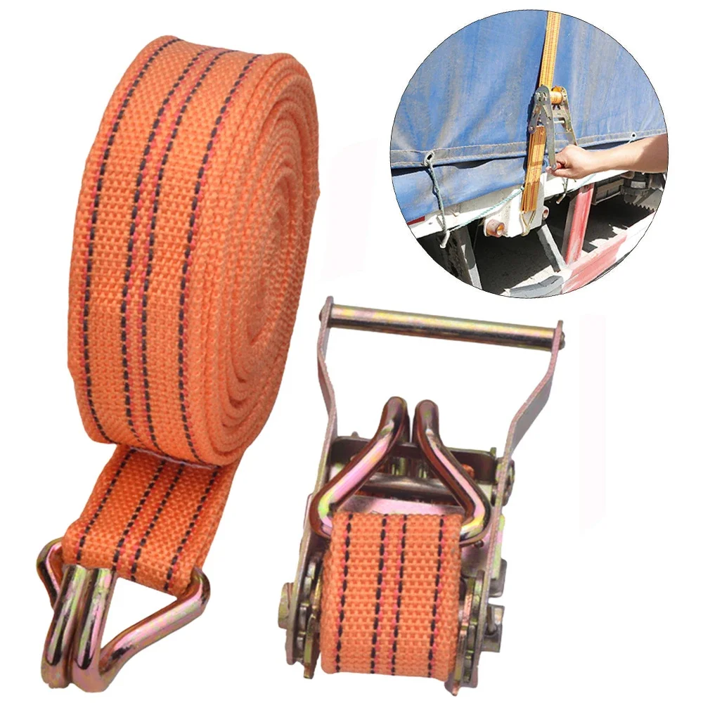 New Tie Down Strap Strong Ratchet Belt Luggage Bag Cargo Lashing With Metal Buckle 3M/6M/8M/10M*4cm Lorry Lashing Handy Straps
