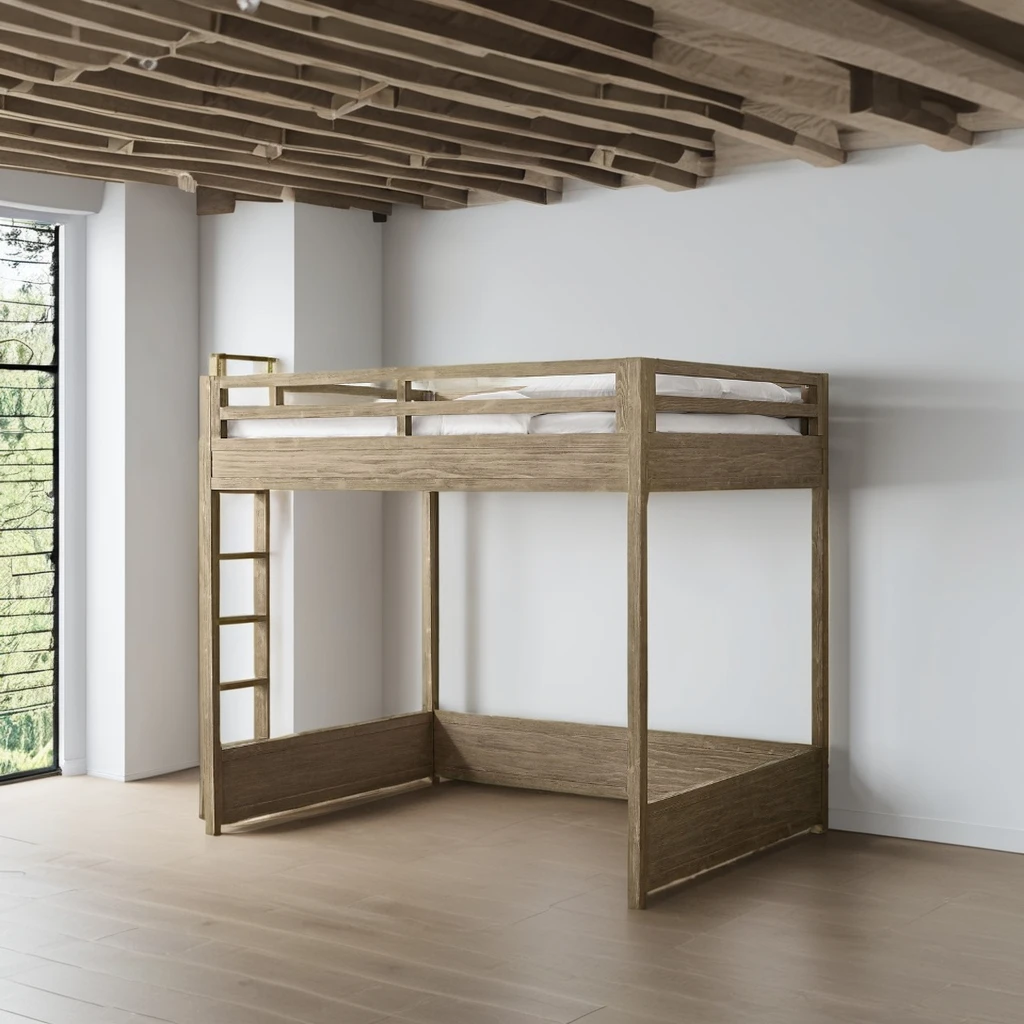 Conjunto de móveis de quarto moderno e luxuoso, camas infantis, beliche, estudo, loft, madeira