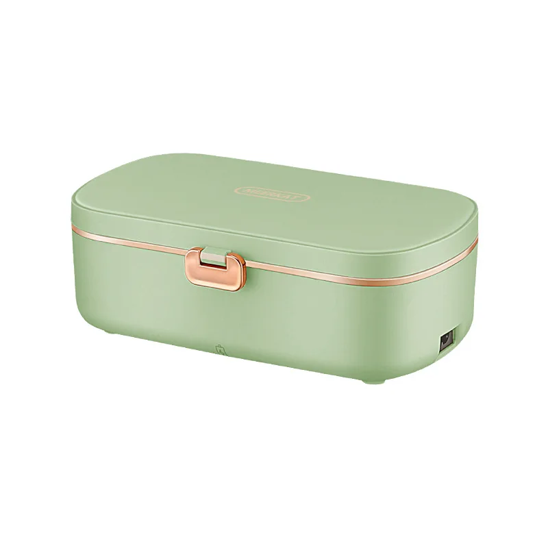 HOMEFISH Stainless Steel Electric Lunch Box Food Warmer Bento Box Water-Free Heating Office Lunch Container with Built-In Heater