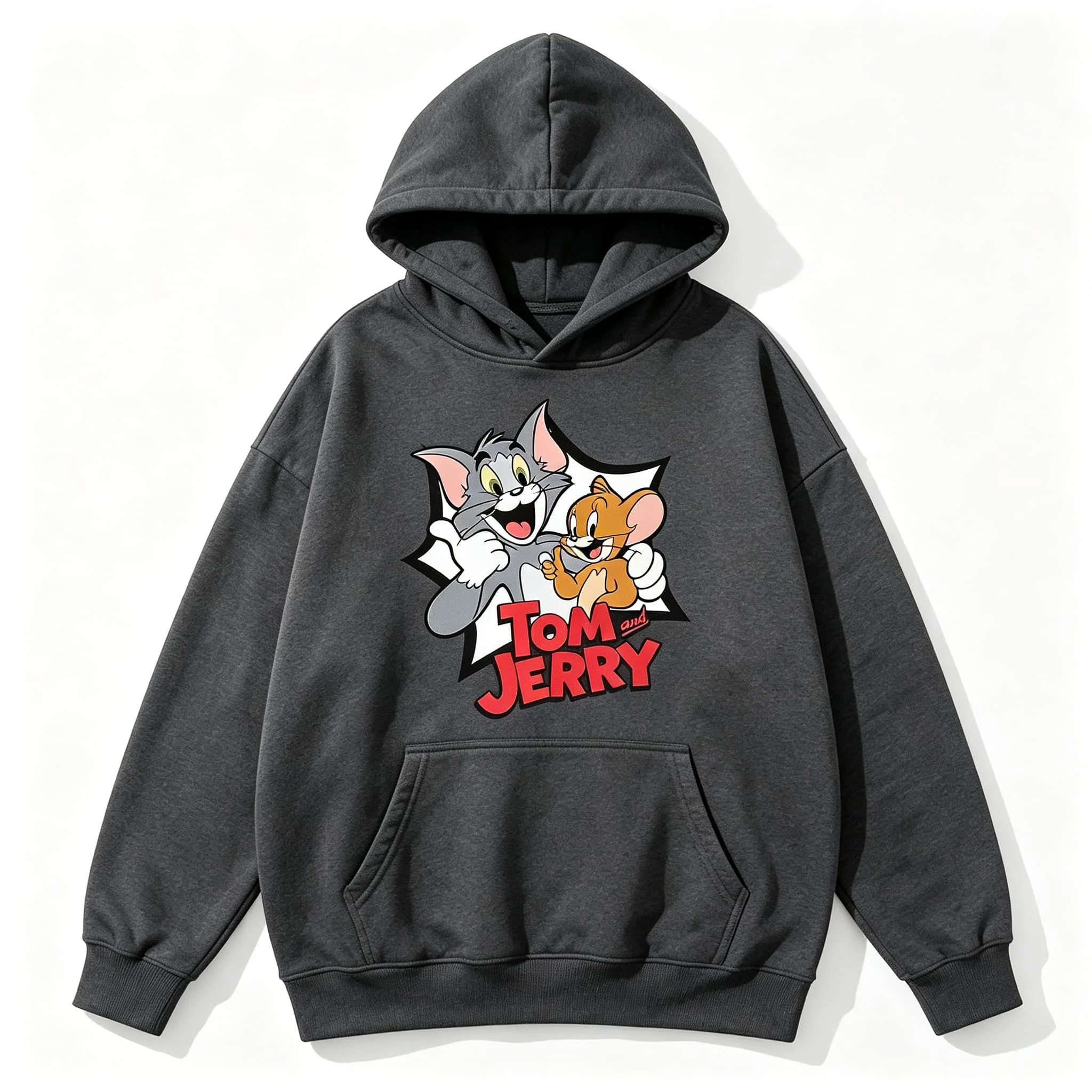 Tom und Jerry Hoodie Herren Cartoon Grafik Sweatshirt Winter Casual Streetwear Oversized Pullover Unisex Paar Mode Hoodie – Detail 10