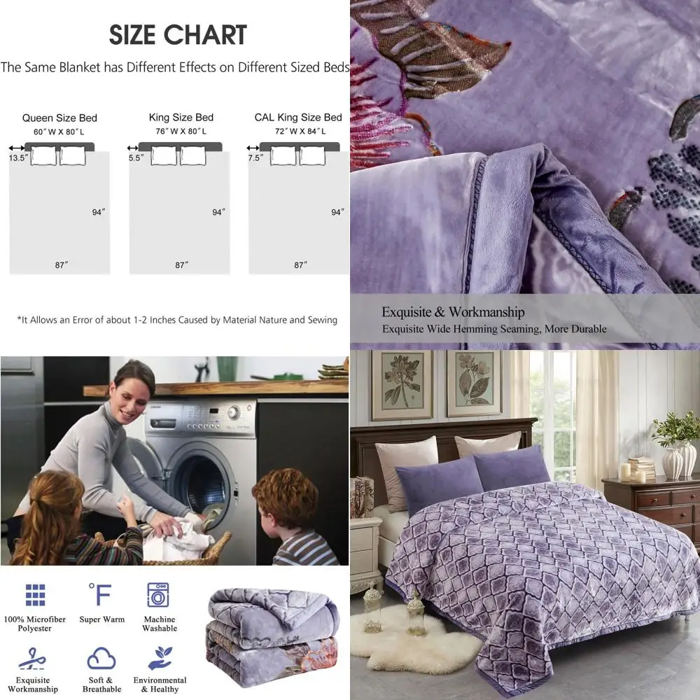 

Роскошное тяжелое одеяло из искусственного меха норки, размер King Size 87x94, 10.5 фунтов, с плюшевым принтом, теплое и шелковистое, двухслойное одеяло Raschel в цвете пионово-зеленый.