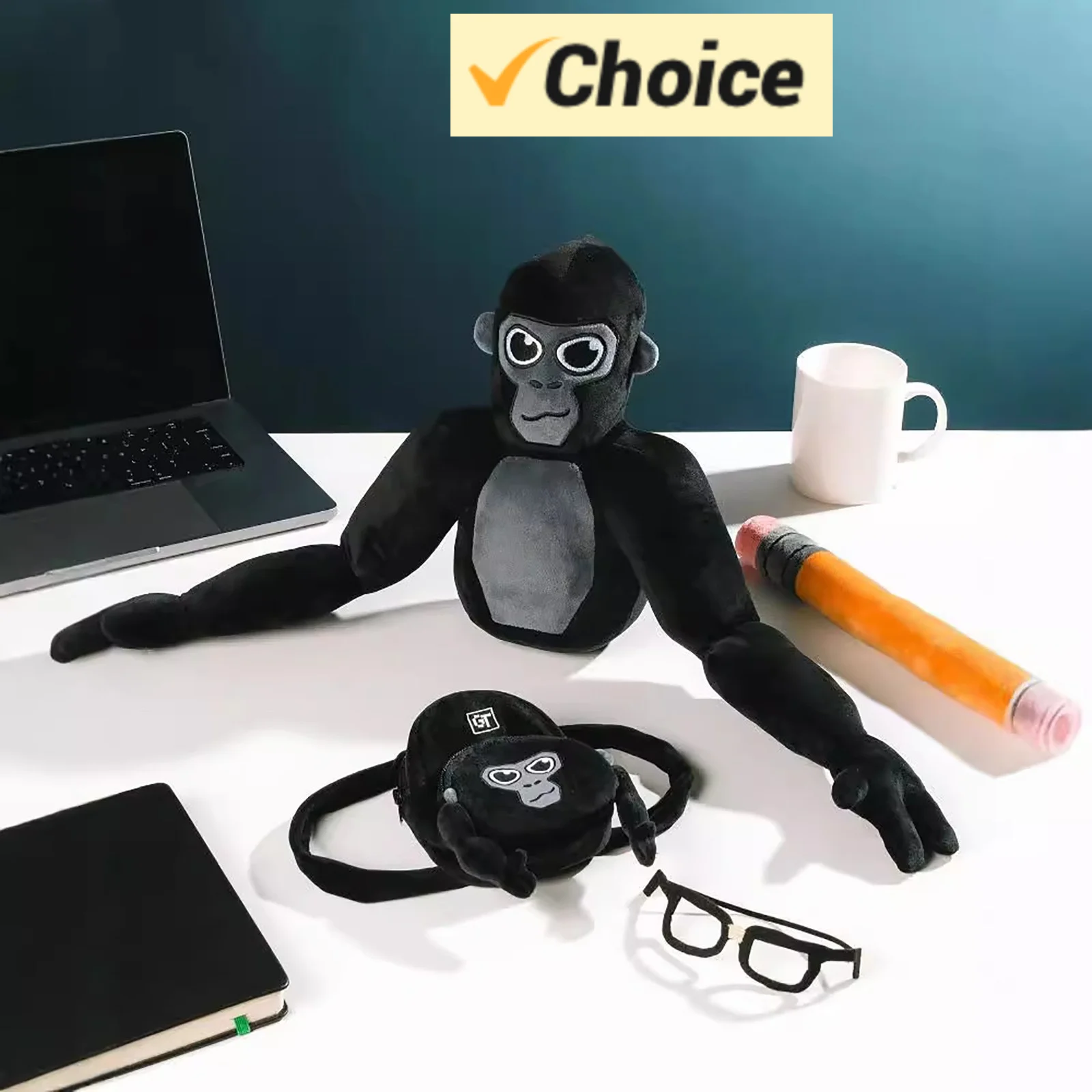 

2024 популярное Рождественское украшение, бирка Gorilla, милая плюшевая кукла Monke, игрушка, подарок, мультяшный стиль, Детская тряпичная кукла