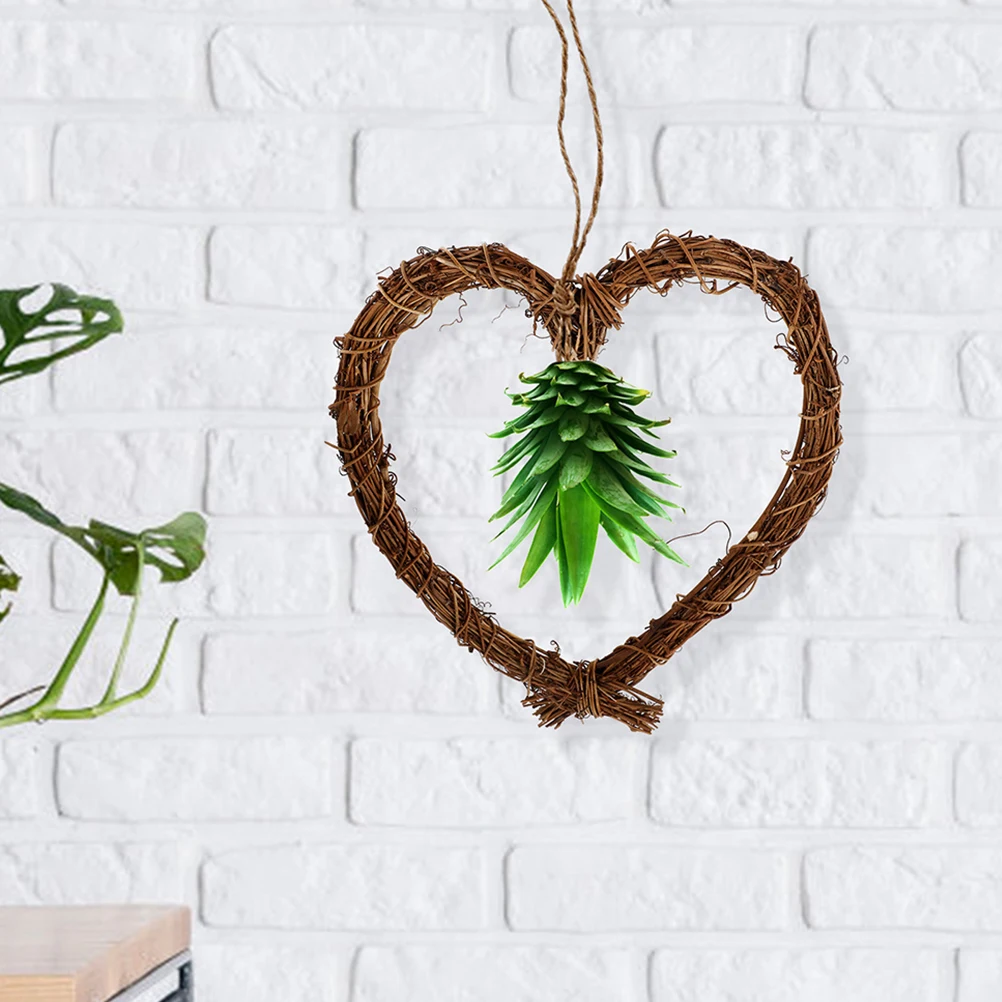 

2pcs Heart Shaped Wreath Frame 15Cm Grapevine Rattan Garland Decoration Diy Wedding Holiday Floral Vine Macrame Wreaths Natural