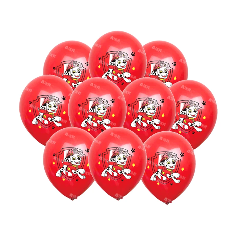 10pcs 12inch Paw Patrol Solid Color Latex Balloon Children\'s Happy Birthday Party Decoration Baby Shower Globos Balloon Toy