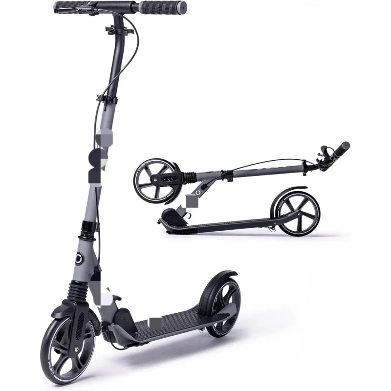 AQAero Big Wheels Kick Scooter for Kids Ages 8-12,Teens and Adults. Commuter Adult Scooters with Hand Brake,Rubber mat,Shock Abs