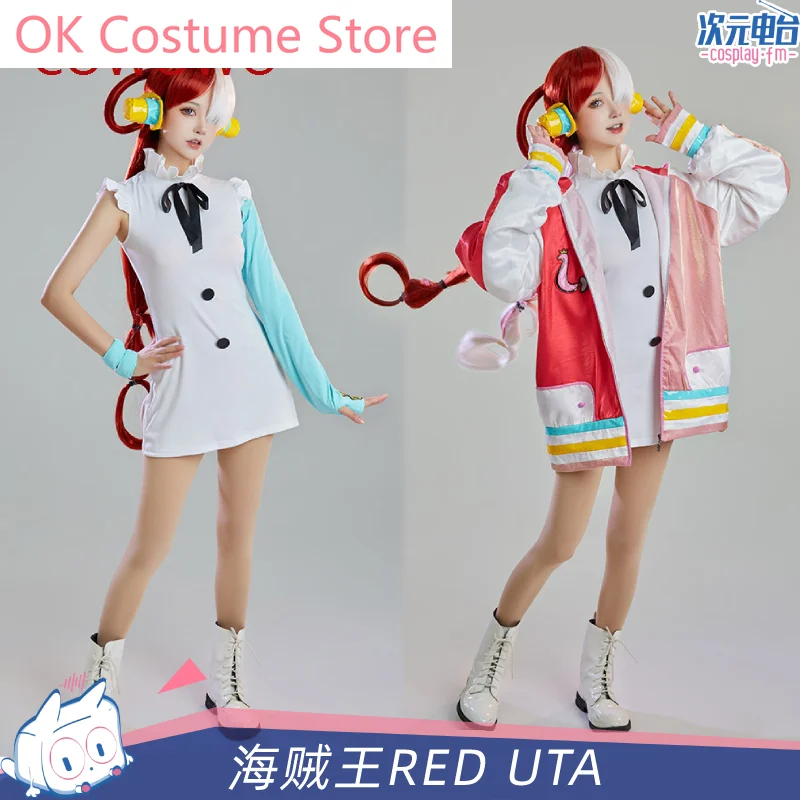 Aime Film Red Uta Embroidery Coat Hoodie Uta Cosplay Costume Halloween Uniform Carnival Party Outfits Cos Clothing