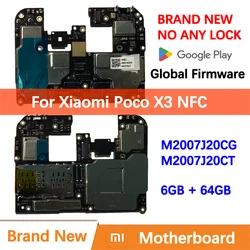 100% Brand New Motherboard for Poco X3 NFC Mainboard Logic Circuit Board Plate Global Unlocked Xiaomi M2007J20CG M2007J20CT