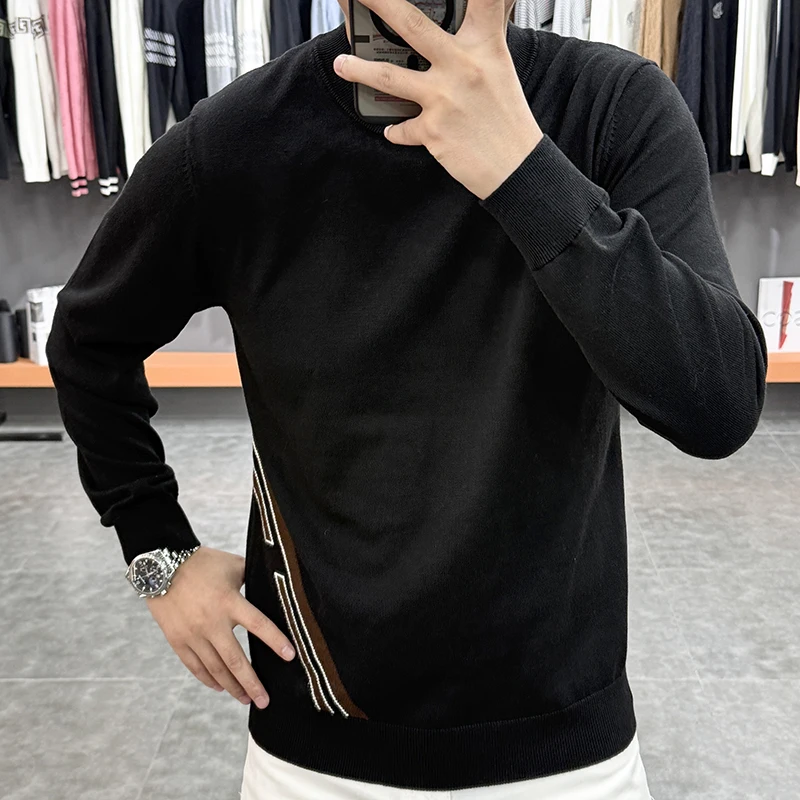 Maglione lavorato a maglia autunno inverno di alta qualità per uomo Moda casual maglioni girocollo uomo pullover lavorato a maglia abbigliamento uomo 2025