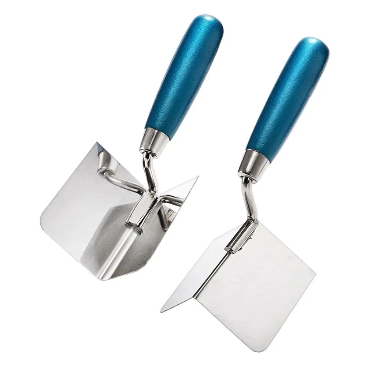 L70A 2 Pieces Drywall Corner Tool Set, Inside and Outside Corner Knife, Stainless Steel Corner Trowel, Concrete Finishing