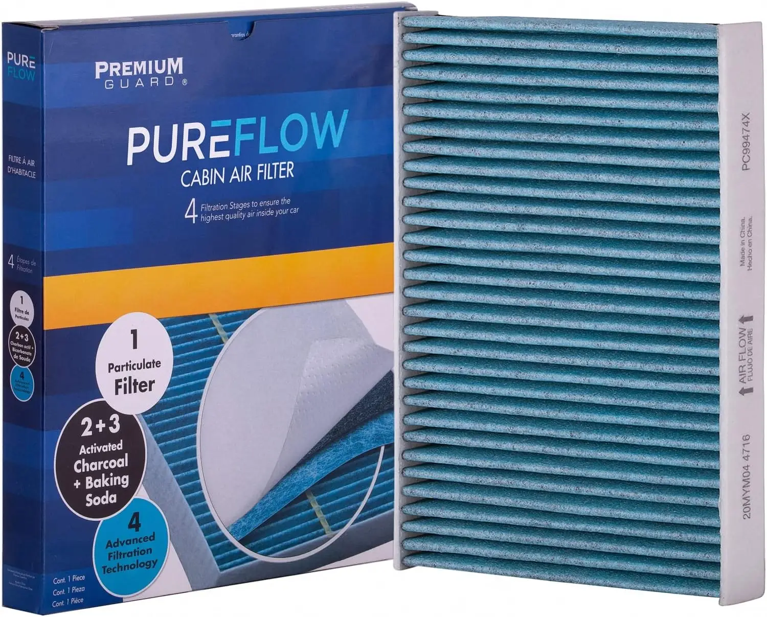 

Воздушный фильтр салона PureFlow PC99474X | Подходит для Toyota Tundra, 2024-2025 Tacoma, 2023-2025 Sequoia, 2018-2025 Lexus LS500, 2