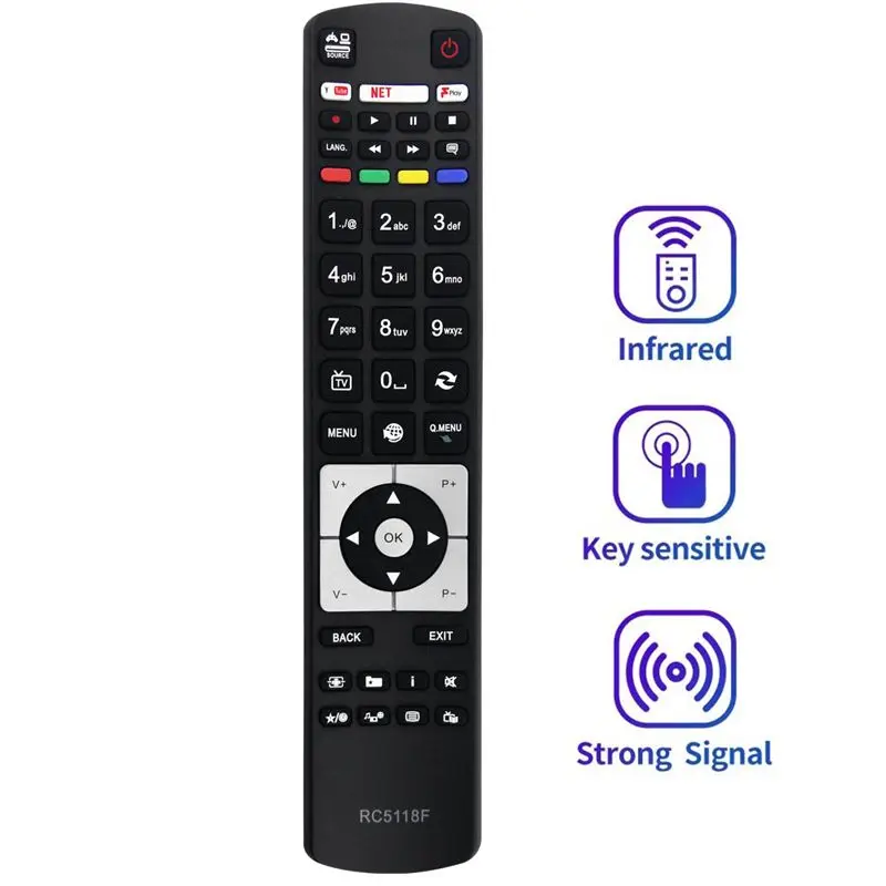 A33T Replace RC5118F Remote Control for Hitachi RC5117 RC5118 42HYT42U 50HYT62UH Smart TV