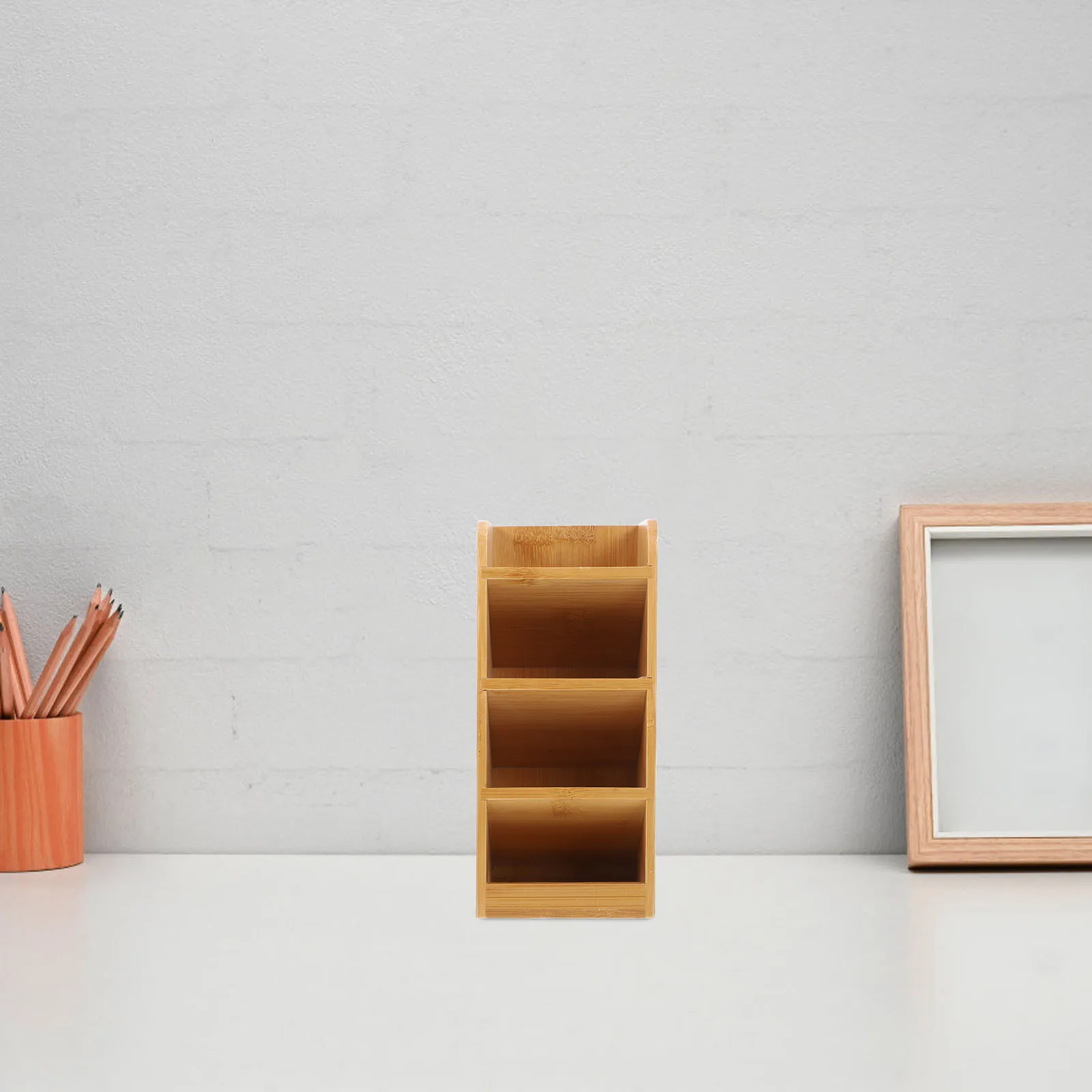 

Wooden Desk Organizer Pen Holder Desktop Storage Multifunction Pencil Holder for Office Home Art Desk Organizer