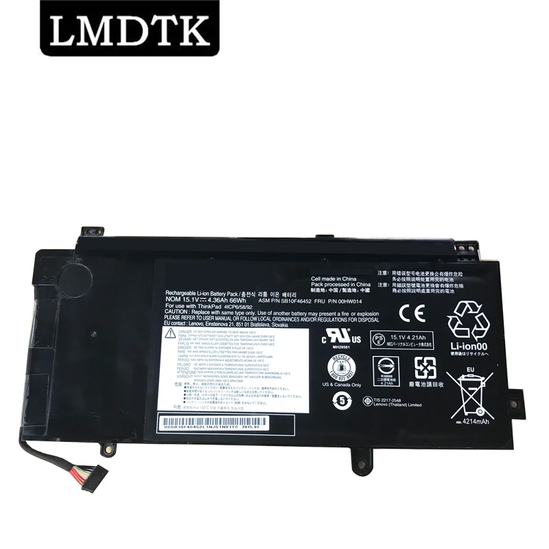 

LMDTK New 00HW014 15.1V 66WH Laptop Battery For Lenovo ThinkPad S5 Yoga 15 Inch TP00070A 00HW009 00HW008 SB10F46452 SB10F46446