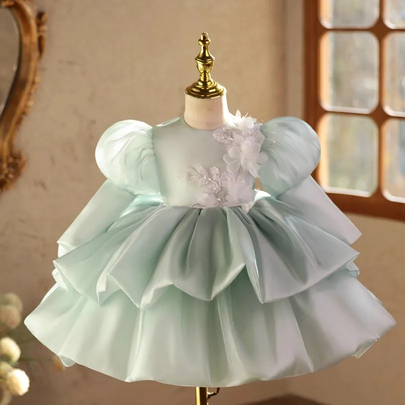 

High-End Children's Princess Costume Host's Piano Performance Birthday Party Dresses For Girls A4856 Vestidos Bridesmaid Dresses