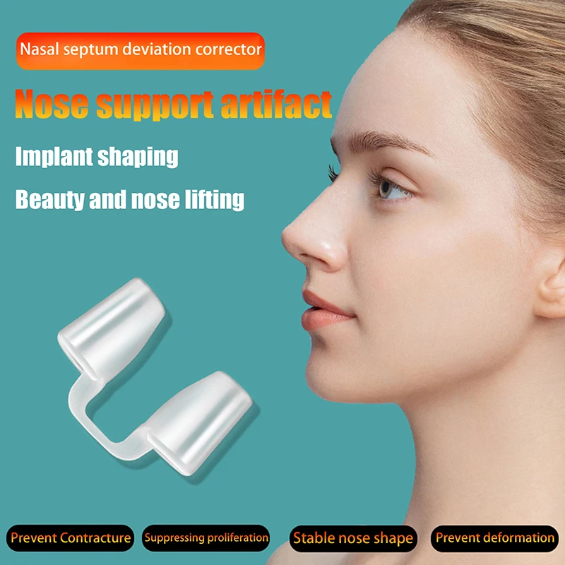 

1 шт., силикагель, зажим для носа, послеоперационная ринопластика, поддержка ноздрей, силиконовый фиксатор для коррекции кривого носа