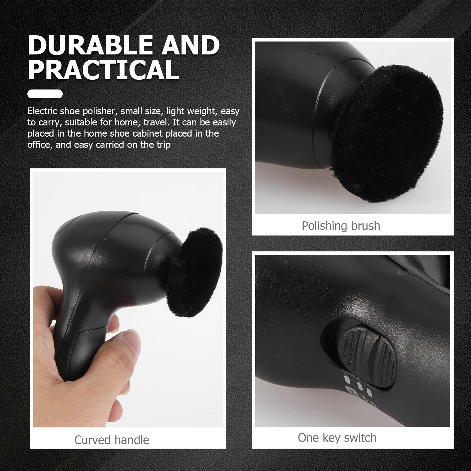 

Electric Shoe Brush Cleaner Kit 4 Replacement Brushes Shoes Sofa Car Mat Bag Coat Black Cleaning Tool Shoe Cleaning