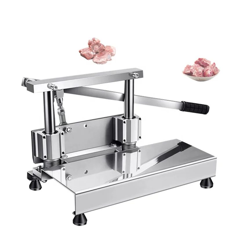 About Manual Chicken Bone Ribs Fish Meat Sheep Cutting Machine Hand Press Pig's Feet Meat Cutting Machine&