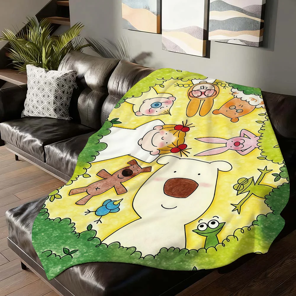 Cartoon cute Coco-chan Blanket For Sofa Office Bed Plane Travel Sleep Read Relax Camping Soft And Warm