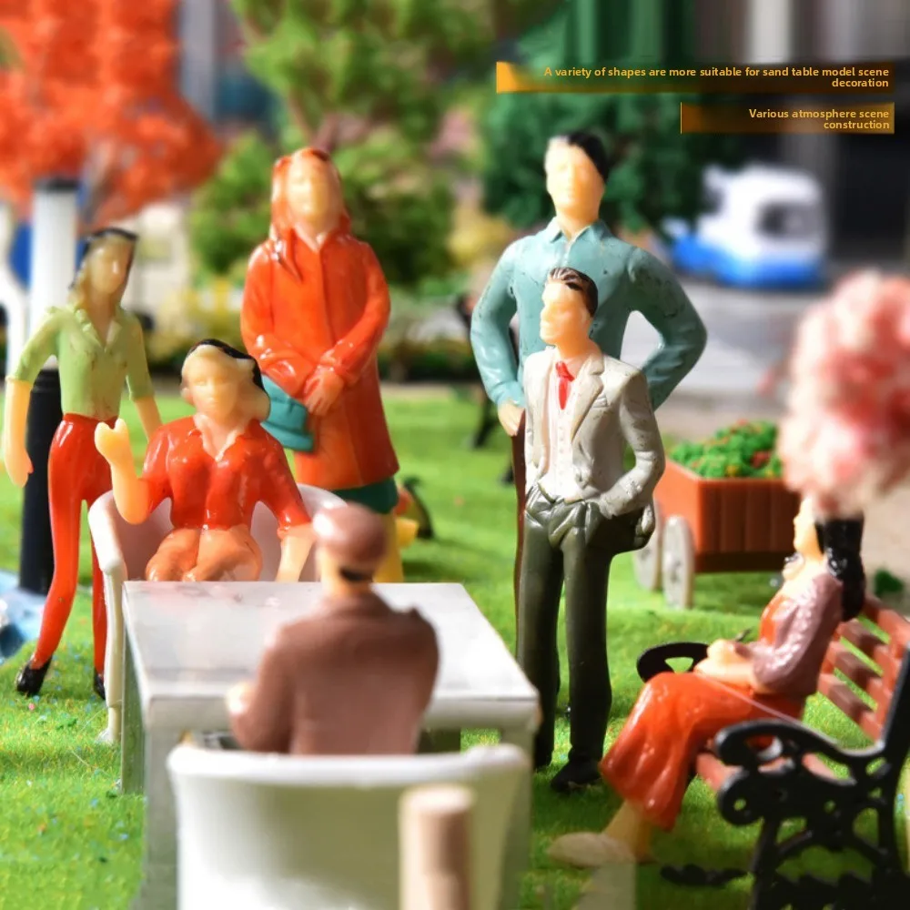 

100pcs 1:200/1:100/1:150/1:75/1:50 Scale Model Building People Figures Mixed Color Colorful Passengers Train Scenery