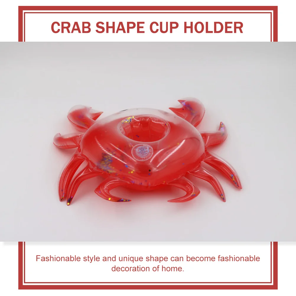 5 pièces porte-gobelet gonflable PVC forme de crabe flottant dessous de verre piscine fête décor gonflable porte-boissons flotteurs sous-verres