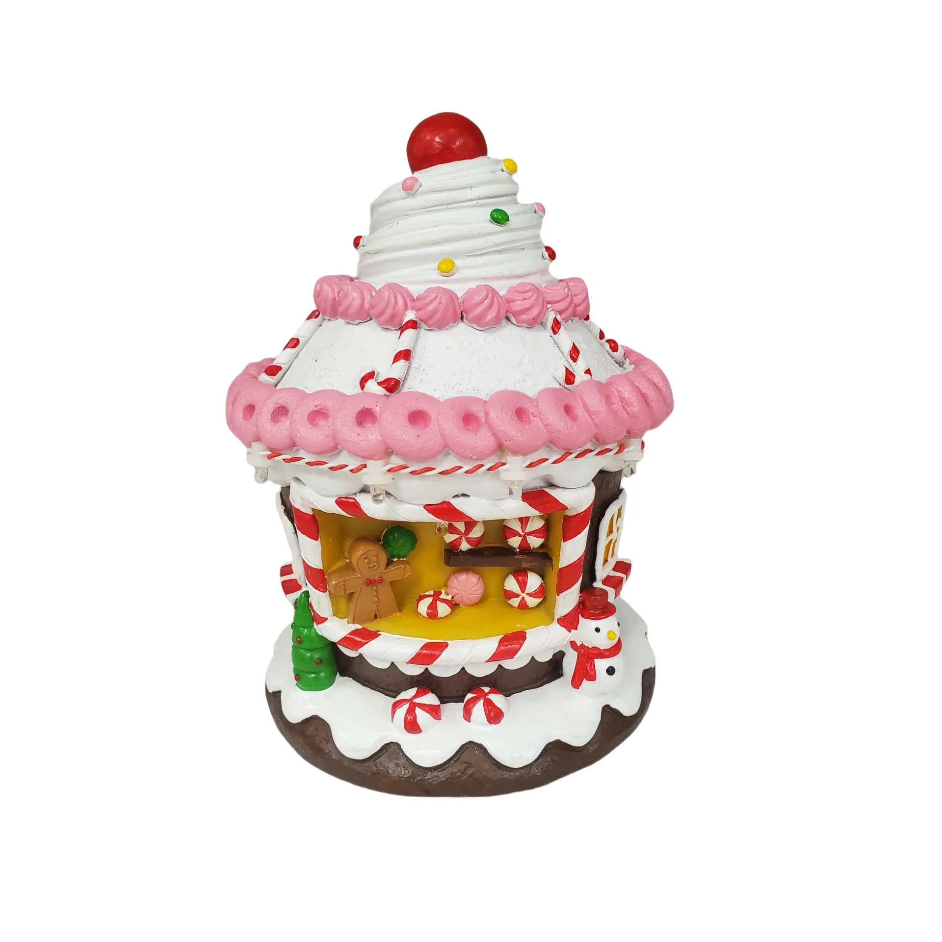 Dekorasi Rumah Kecil Bercahaya Natal Kreatif Dekorasi Rumah Natal Resin Hadiah Natal Anak-anak Mewah