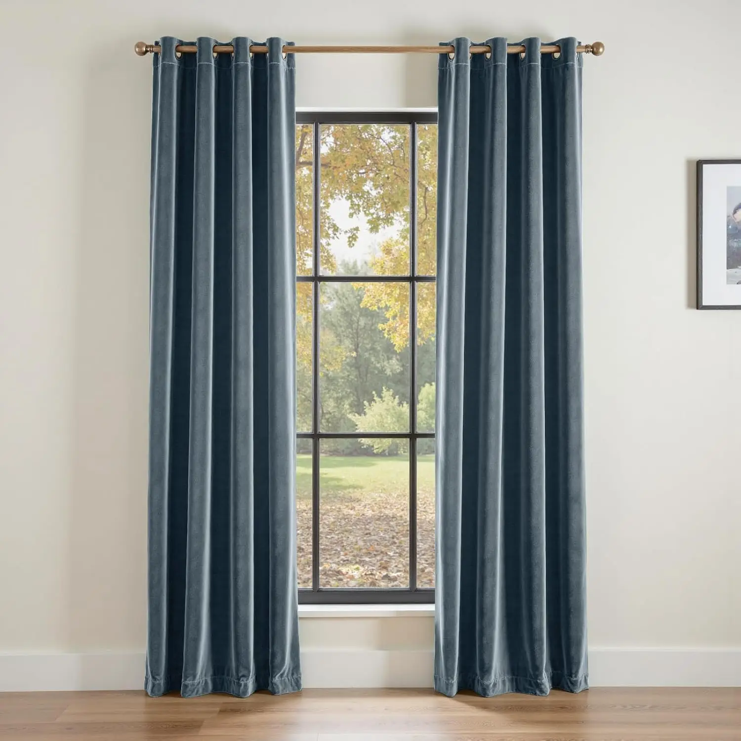 

Синие бархатные шторы блэкаут с термоизоляцией, длиной 84 дюйма, для спальни и гостиной, для оконных группировок G