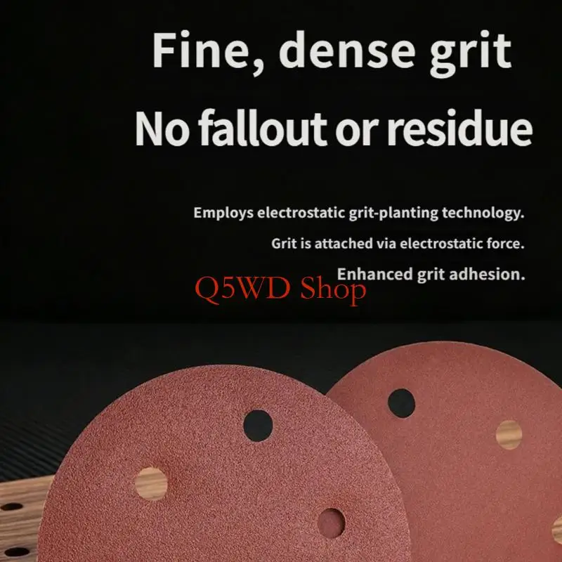 Q5WD 10PCS 5Inch 80 to 600Grit Sandpaper Discs for Smoothing and Finishing Work