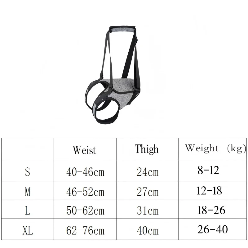 Adjustable Dog Lift Sling Hind Leg Carry Strap Portable Walking Assist Support Belt for Senior Injured Dogs - view 6