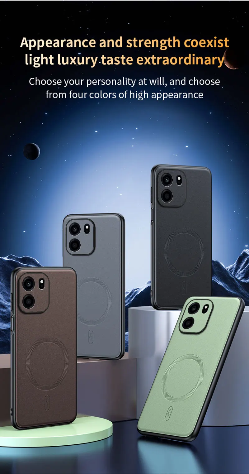 Für OnePlus Turbo 6V: Magnetische Lederhülle mit Schutzfunktion, Anti-Fingerabdruck, rutschfest, aus PC+TPU. – Detail 7