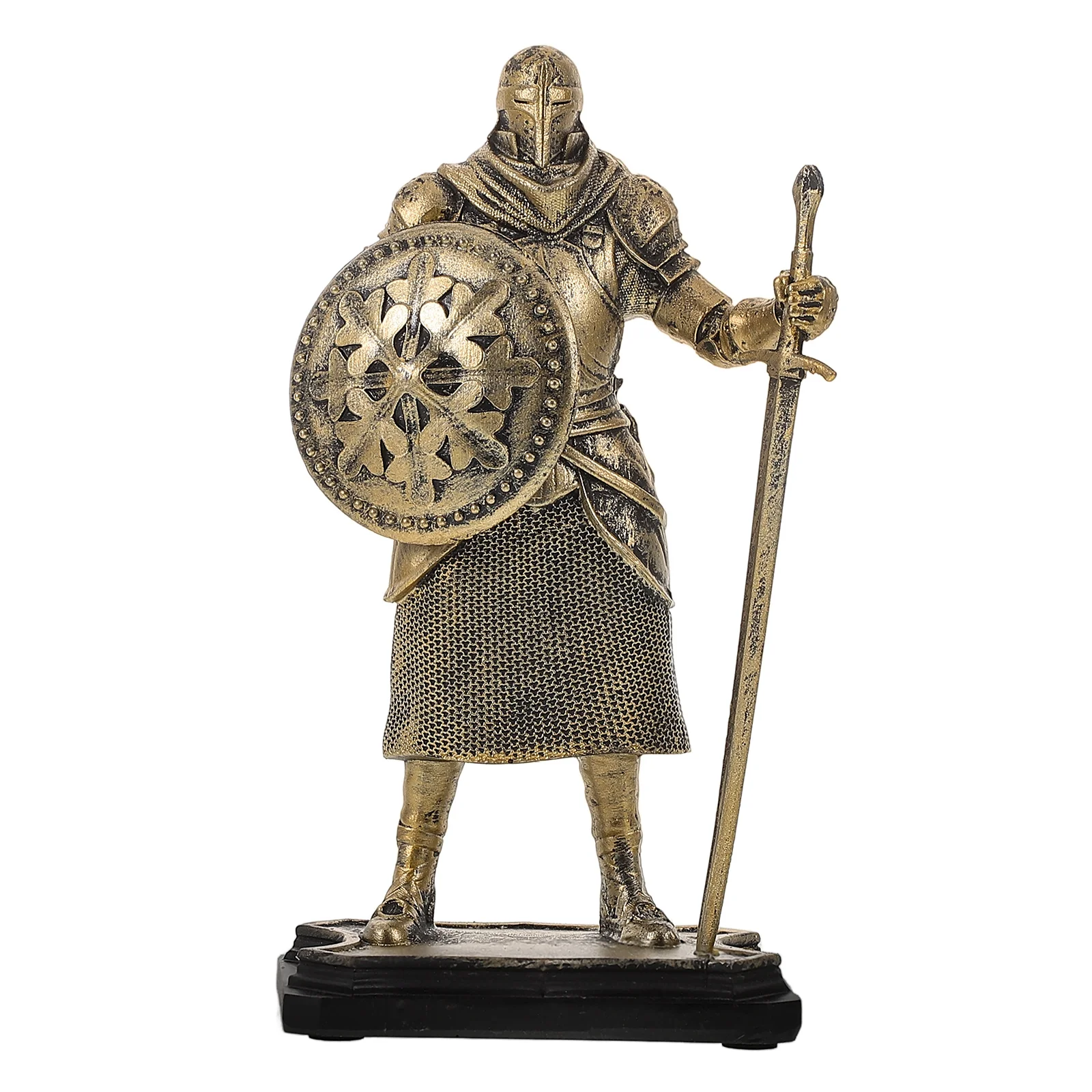 

Retro Knight Figurine Statue Decorative Resin Ornaments for Home Office Medieval Soldier Toy Set Sculpture