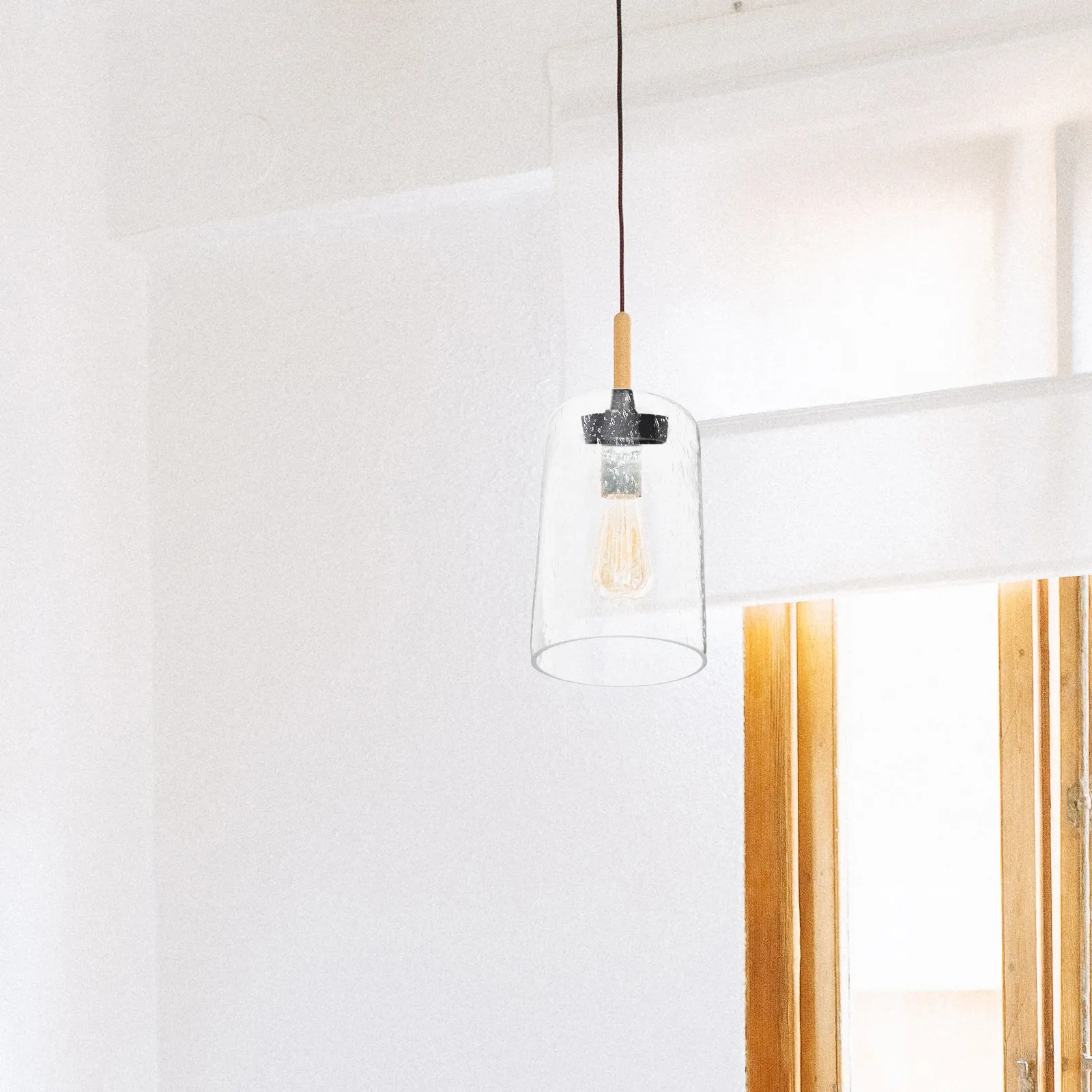 

Стеклянный цилиндрический плафон, прозрачный, для подвесного потолочного светильника, современный, простой, декоративный, маленький, сменный плафон-колпак для лампы