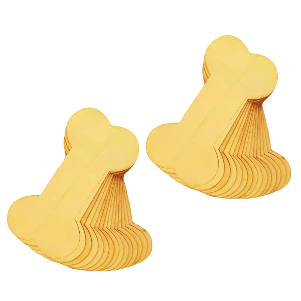 

30pcs Creative Diy Tag Paw Craft Wood Tags Brown Bone Shape Writable DIY Gift Labels Sewing Accessories Creative Projects
