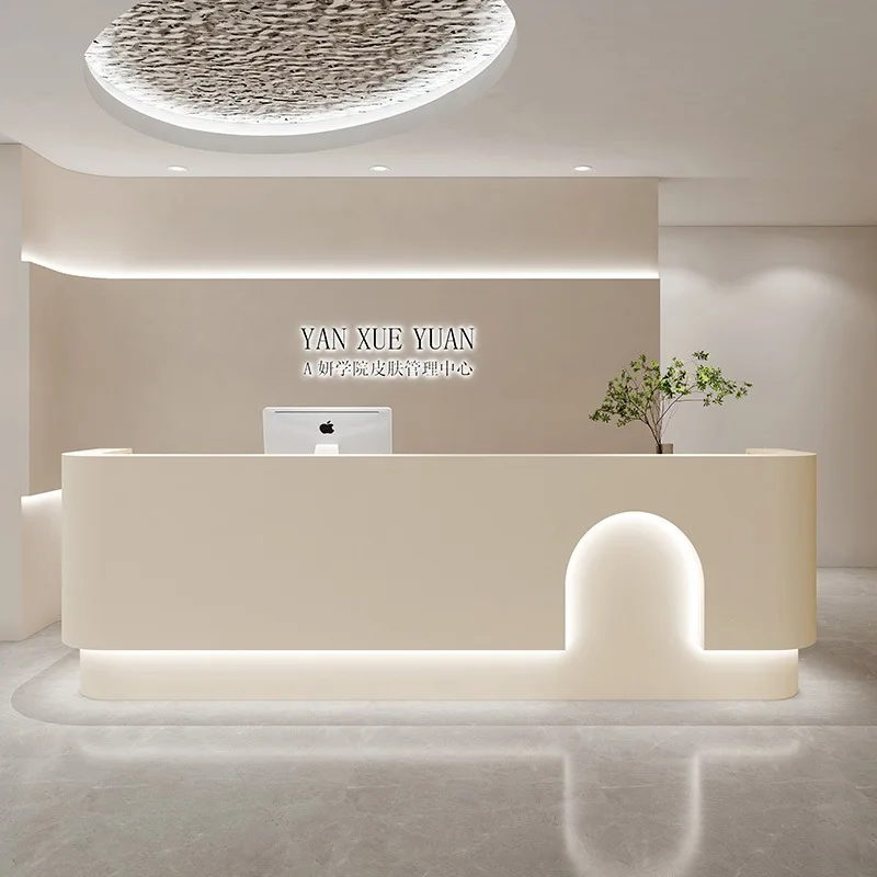 Light Luxury Reception Desks Fashion Clothing Store Atmosphere Reception Desk Nice Office Furniture Meja Penerimaan ZY40JDT
