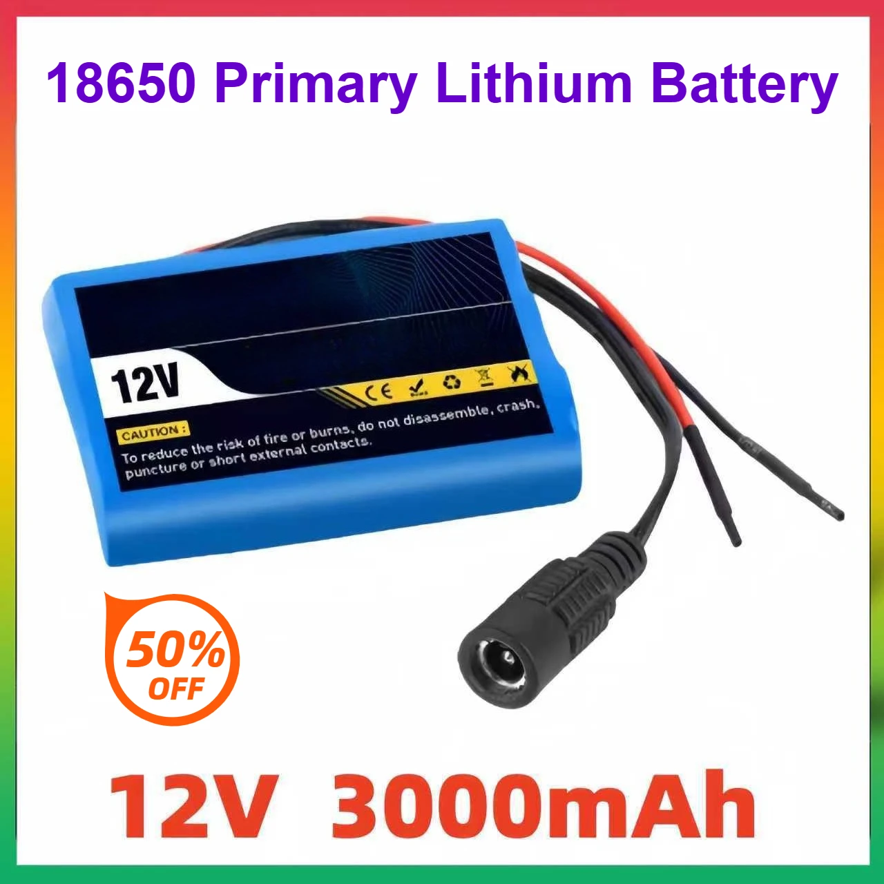 

New 12V 3000mAh 3S1P 18650 Primary Lithium Battery, 12.6V with Protection Board + Charger
