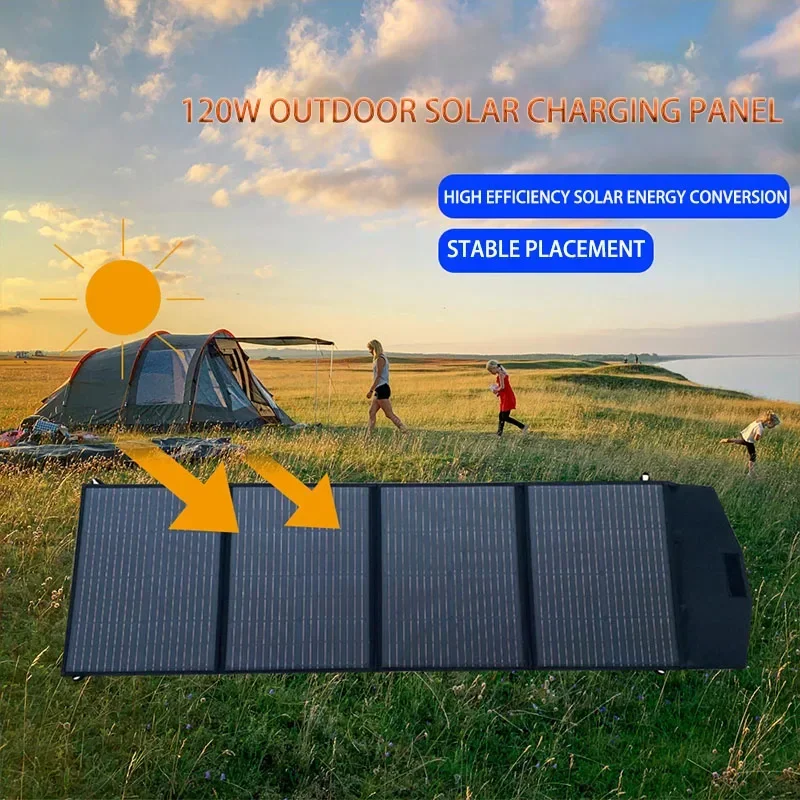 18V Portable Solar Charging Panel 60W-120W Foldable Solar Panels  for Outdoor Tourism Camping Power Bank Power station