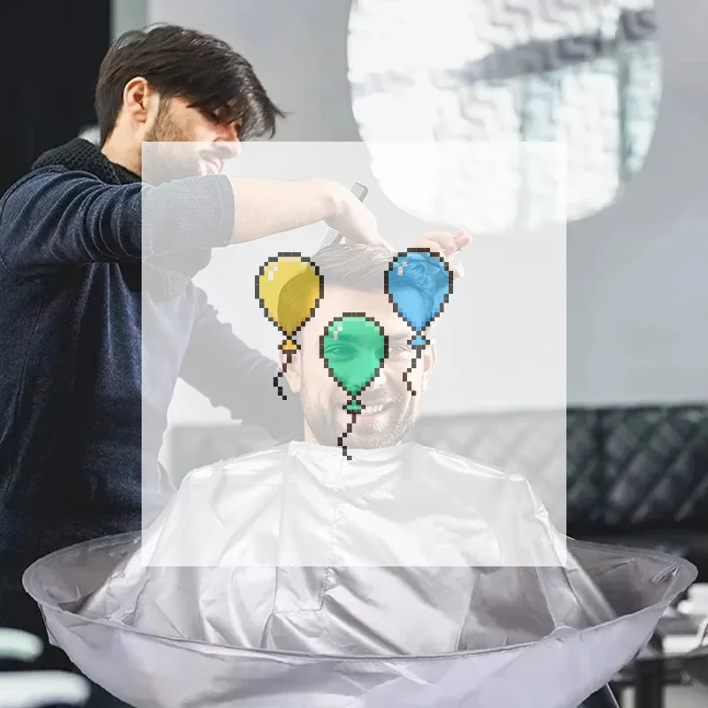 Hair Cut Umbrella Capes Haircut Cloak Cloth Hair Dye Three-Dimensional Breathable Household Haircut Cloak Foldable Haircut Tool