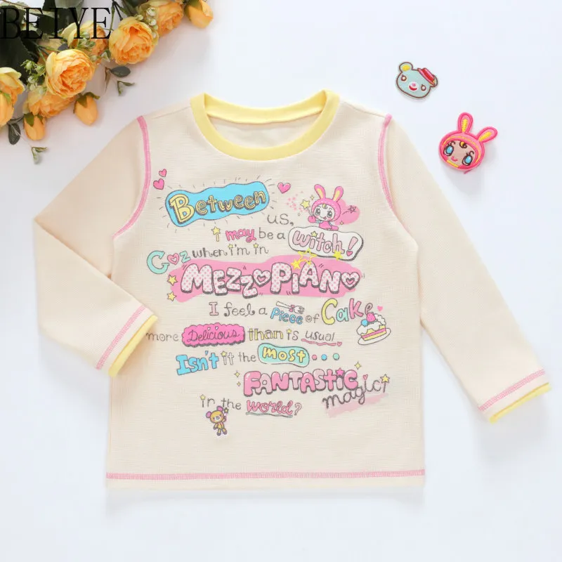 Mother Daughter Matching Clothes Spring Autumn Long Sleeve T-shirt Cartoon Sweet & Cute Family Matching Outfits Crew Neck Top