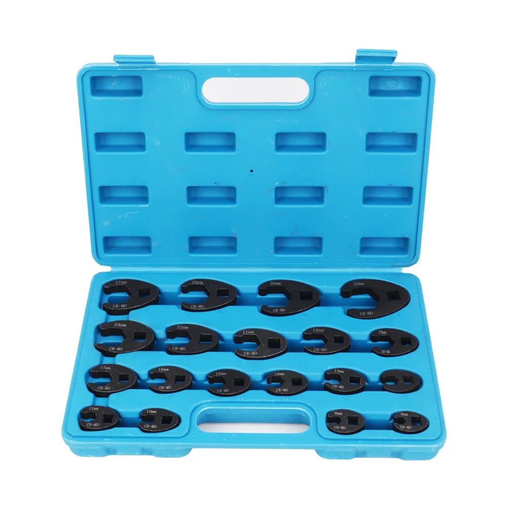 

19-Piece Adjustable Wrench Set - 10-22mm Metric & 3/8" Open-End Spanner Auto Repair Tool Kit