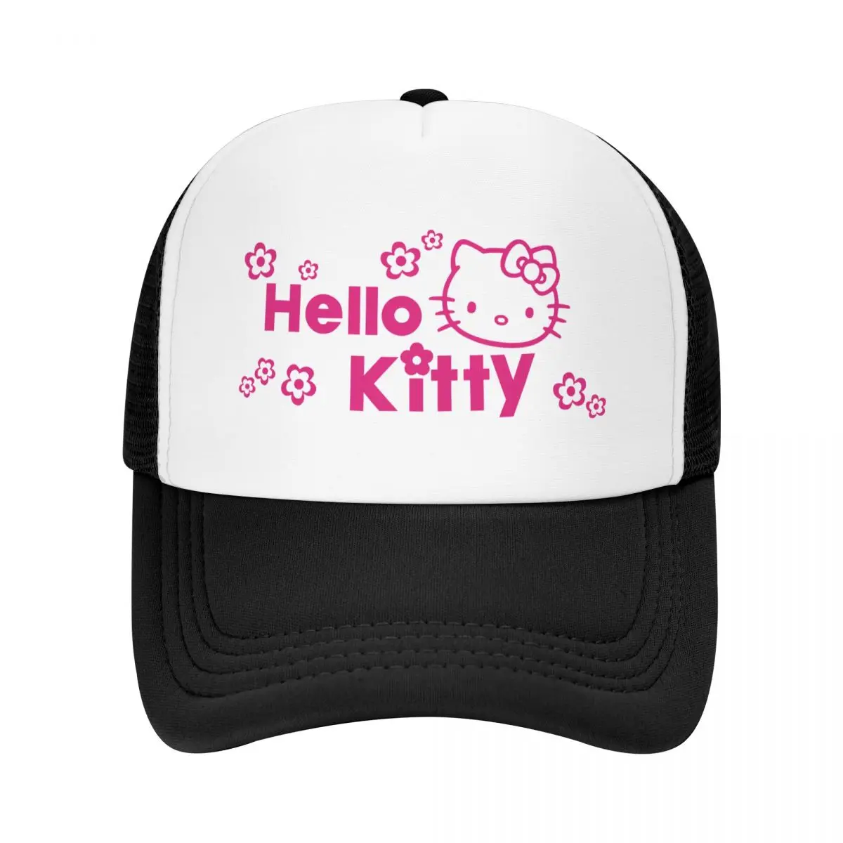 Fashion Unisex Hello Kitty Trucker Hat Adult Adjustable Baseball Cap Men Women Outdoor