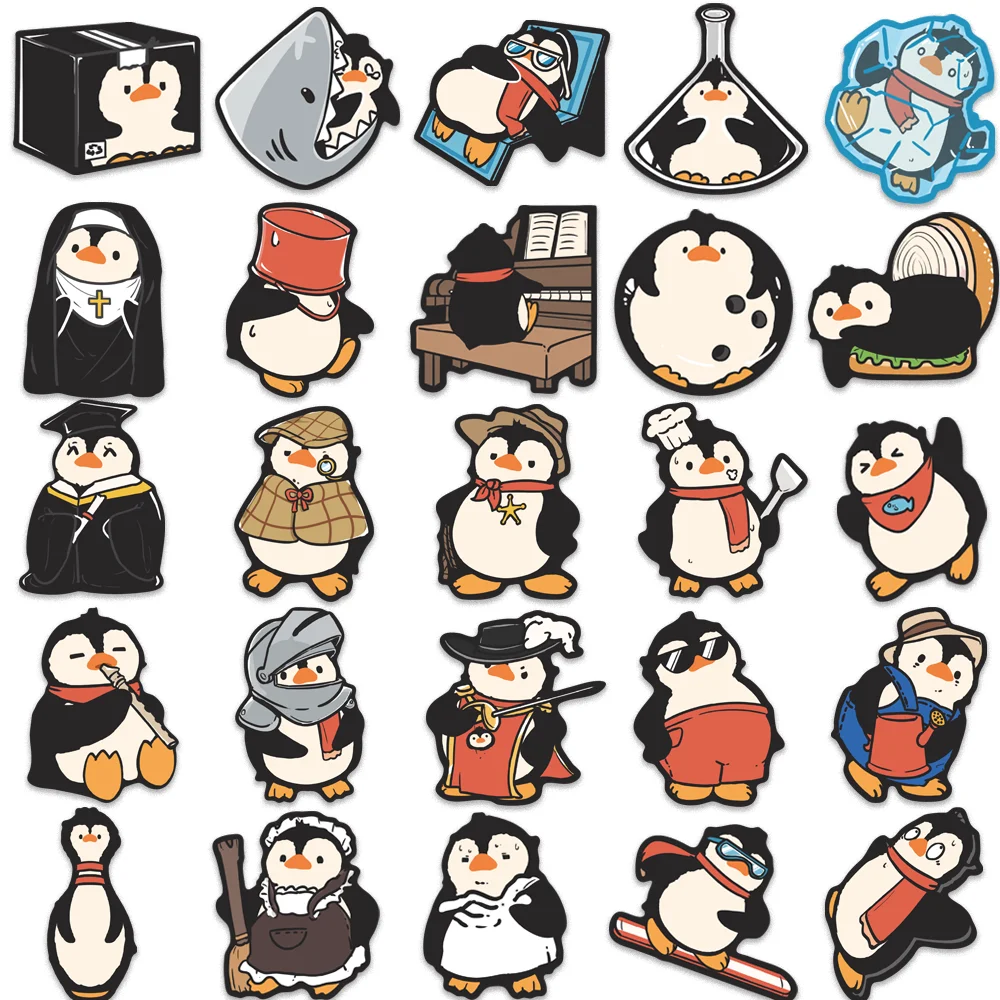 50pcs Cartoon Funky penguin Stickers per busta custodia per telefono per Computer diario Suitecase chitarra iPad giocattolo regalo per bambini impermeabile