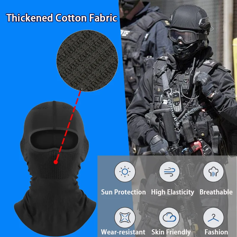 Military Balaclava Tactical Face Mask for Army Police,Thickened Breathable Dustproof  Wear-resistant Motorcycle Helmet Liner