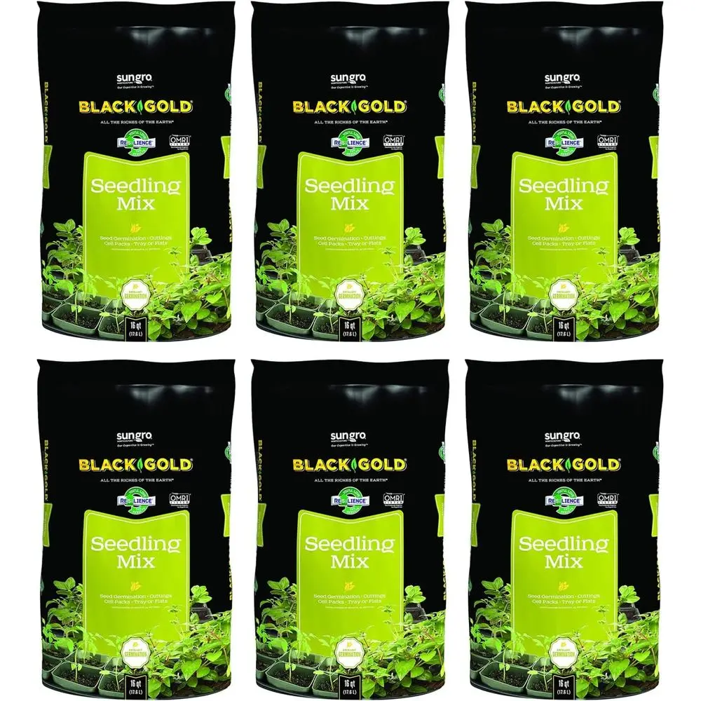 

Премиум-смесь для проращивания Black Gold, 16 кварт, 6 упаковок, для рассады, срезков, овощей и трав