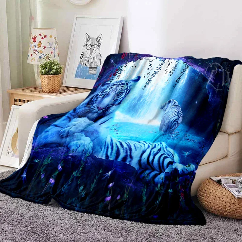 

3D Cartoon Tiger Warm Blanket Super Soft for Sherpa Blanket Bedspread Throw Travel Dropship for Children Birthday Gift