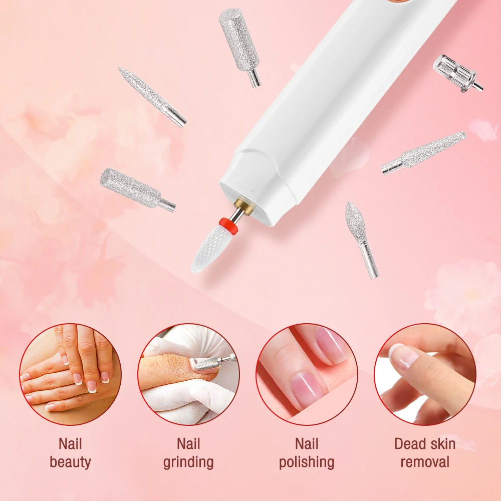 Perceuse à Ongles Professionnelle Électrique Sans Fil, Coupeur de Manucure pour la Réparation des Ongles, Gel Conçu Remodelé pour Salon, Outils