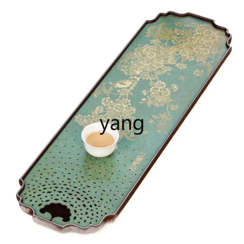 LH high-grade copper tea tray, bakelite drain tea table, embedded tea tray, solid wood household