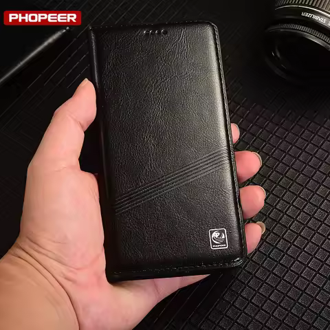 Luxury Genuine Leather Case Book For Samsung Galaxy S25 S24 S23 S22 S21 S20 Ultra FE Edge S10 S9 Plus Flip Magnetic Wallet Cover