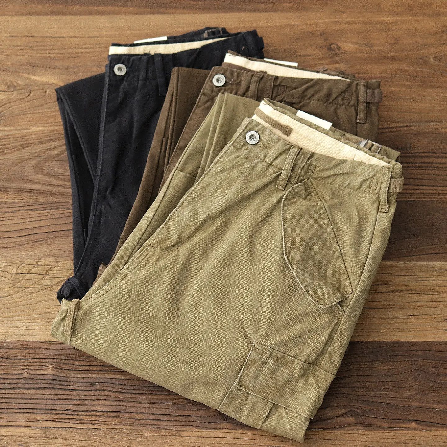 

Replica multi-pocket overalls men's American retro washed casual loose straight trousers