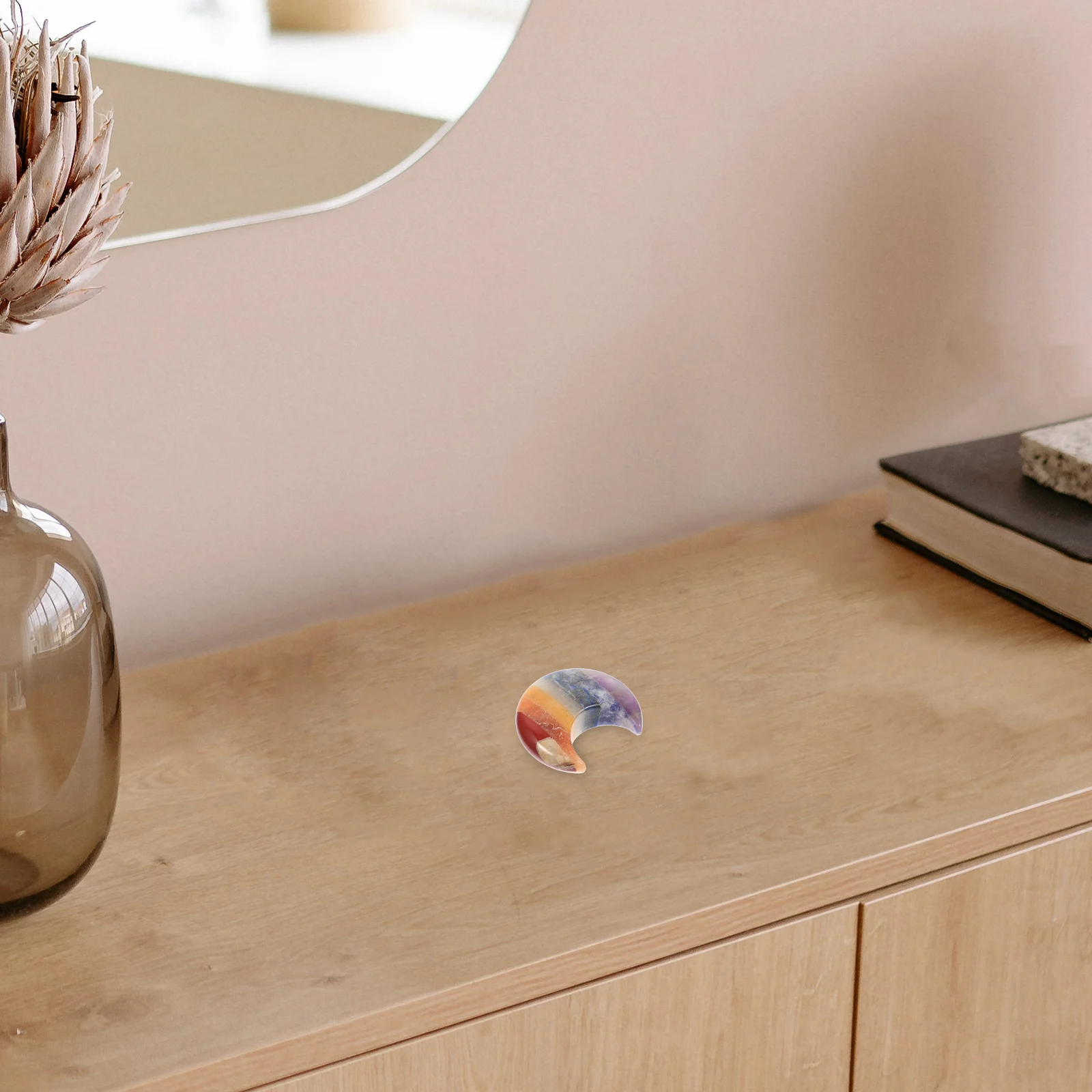 

Crystal Moon Desktop Decoration Meditation Craft Exquisite Moon Adornment Decor Enhance