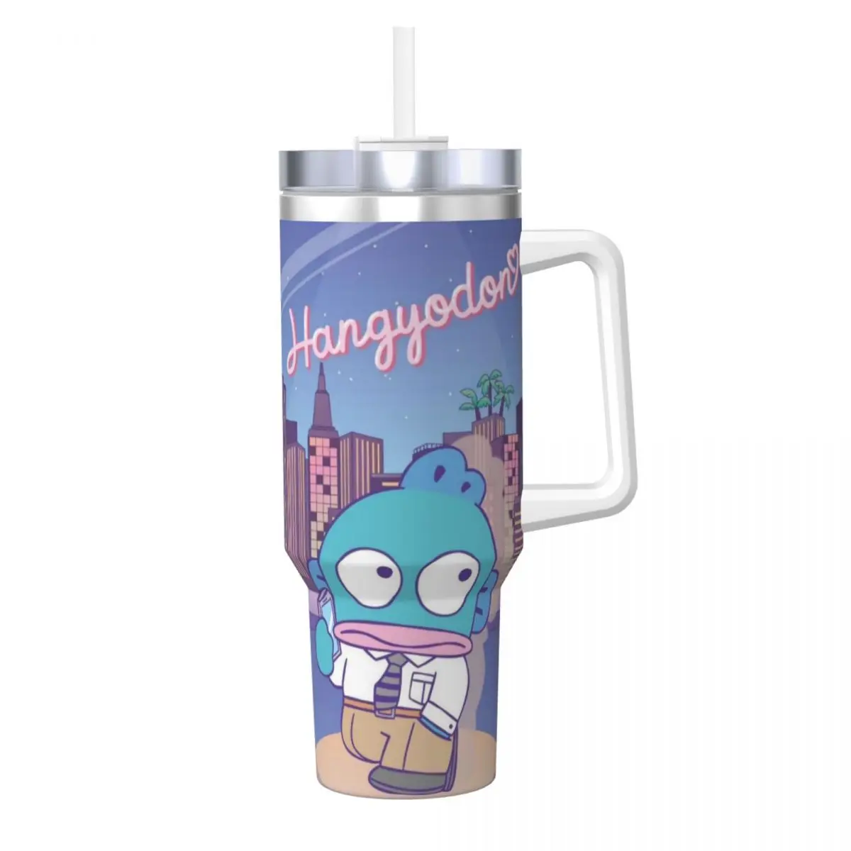 

Cute Hangyodon Stainless Steel Tumbler Driving Car Mugs Large Coffee Mug Leakproof Cold and Hot Milk Tea Water Bottle